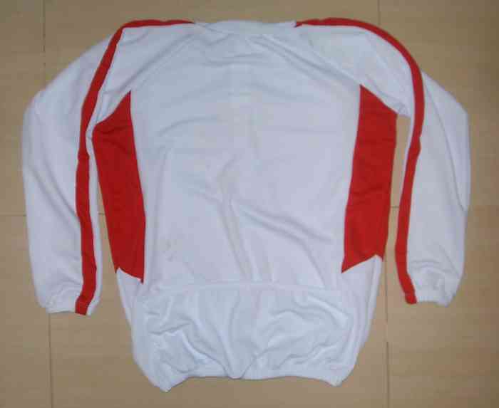 jersey sepeda lengan panjang putih merah